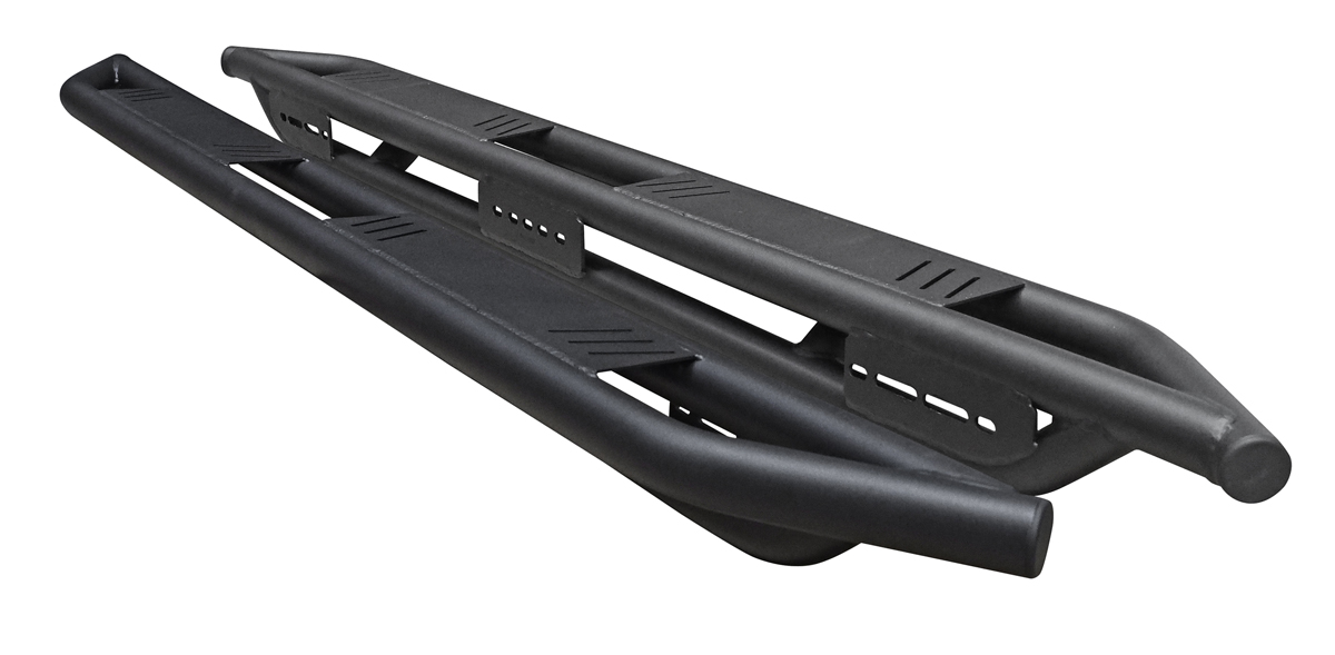 Schwarz matte Rock Rails passend für Nissan Navara D231 NP300 Doppelkabine (2015-2021)