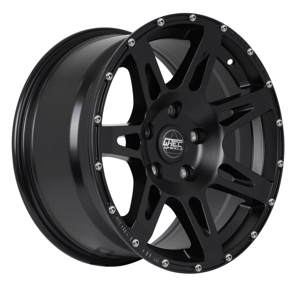 4x Alloy wheel W-TEC Extreme 8,5x17 offset+30 "Black Edition" with rivets fits Jeep Gladiator JT (2019-)
