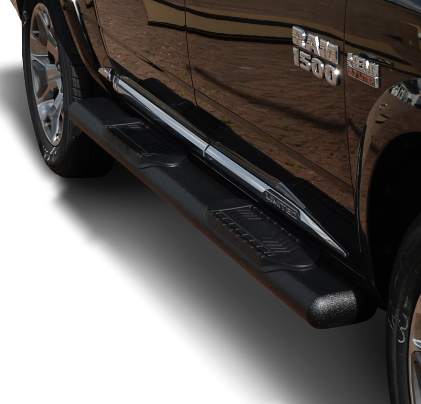 6" schwarze strukturierte Schwellerrohre passend für Dodge Ram Crew Cabine (2019-)