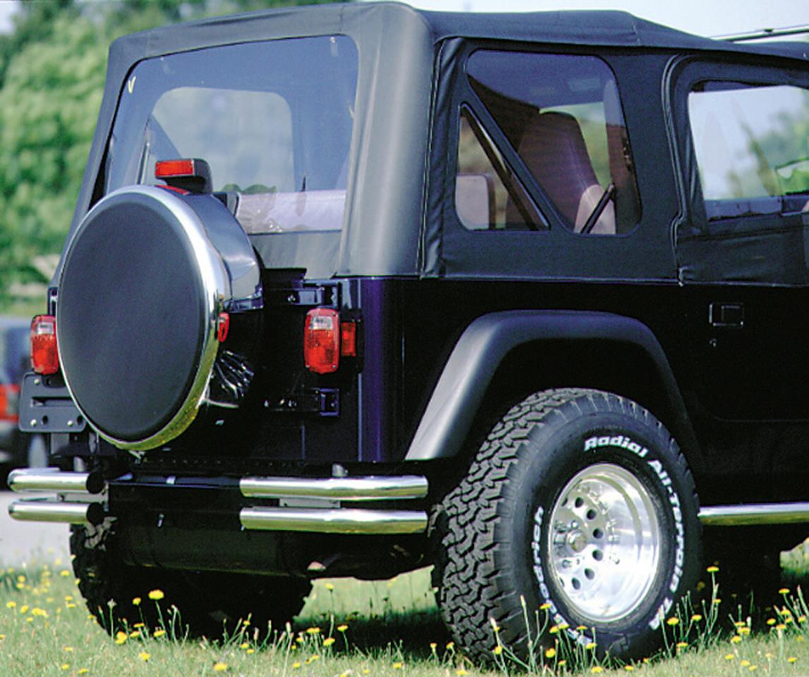 Doppelrohr-Heckstoßstange geteilt Edelstahl passend für AMC Jeep CJ (1972-1986)