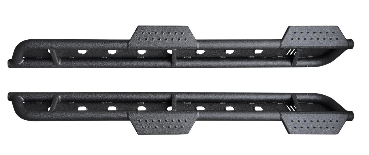 Black textured Rock Rails suitable for Jeep Wrangler JL 4-Door (2018-)