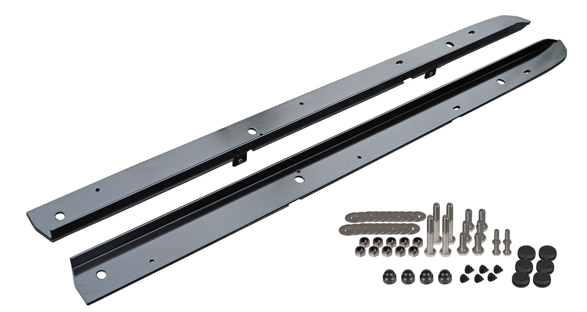 Black Stealth rollbar + mounting rails for Rollcover suitable for Ford Ranger (2016-2022) Double Cab.