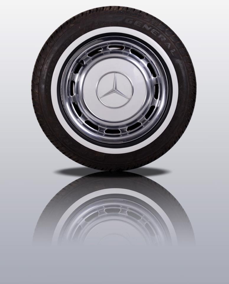Weißwandring - schwarz/weiß - 13 Zoll - 1 Stück - passend für Mercedes-Stahlfelgen