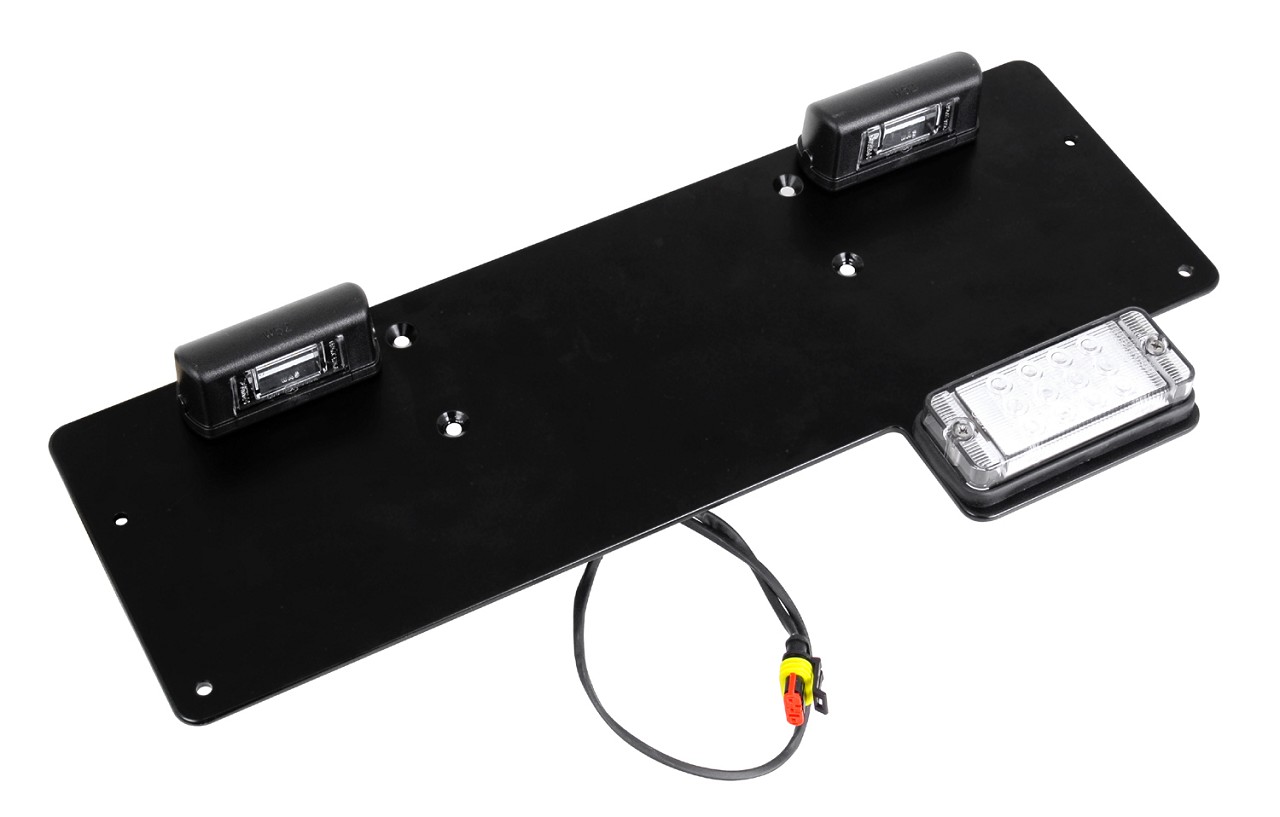 Kennzeichenhalter Stahl schwarz inkl. Beleuchtung passend für Jeep Wrangler JL (2018-)
