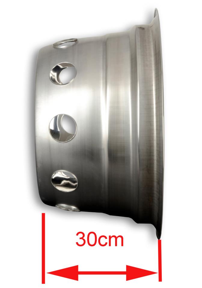 Komplettsatz Felgenauskleidung aus Edelstahl für 1 Rad- SW: 32mm - passend für 22,5" Stahlfelgen