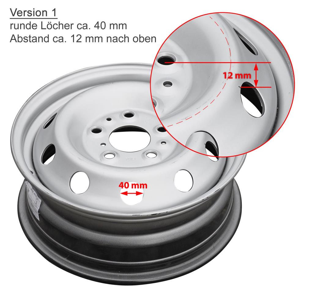 Wheel cover set "Retro" - 16 inch - for Fiat Ducato (from 2018) single tyre (Version 1)