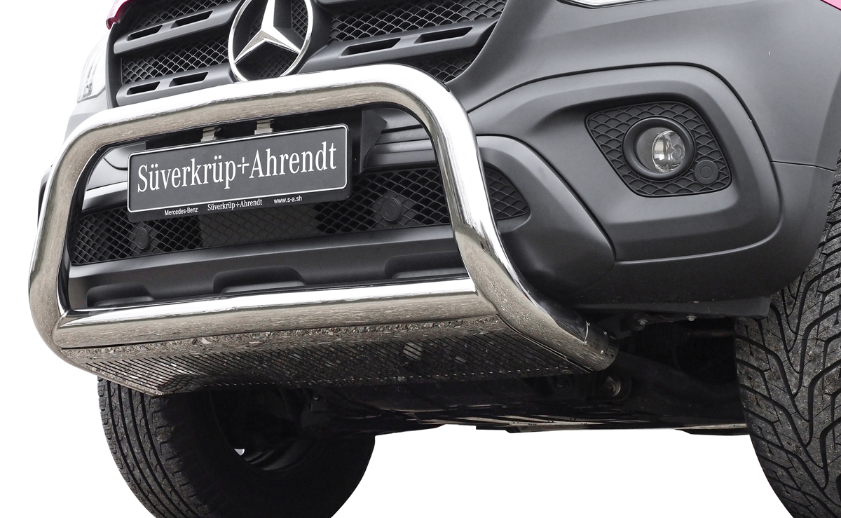 Stainless steel bullbar with skid plate suitable for Mercedes-Benz X-Class (2017-2020)