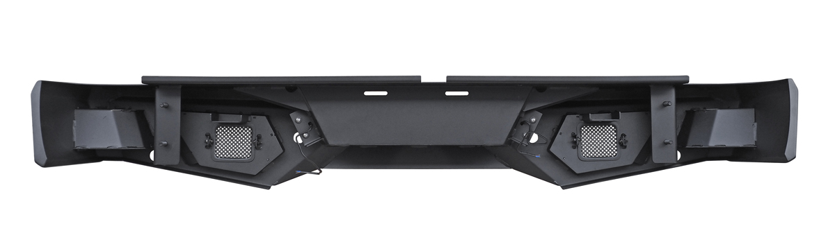 Black Stealth Steel Rear Bumper suitable for Ford Ranger (2012-2022) + trailer coupling extension