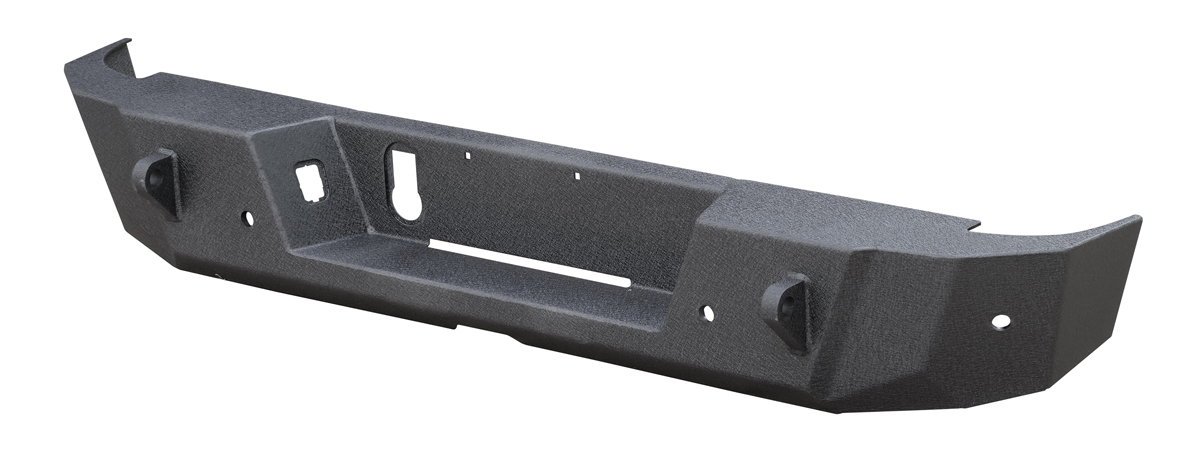 Black Rock Stahlheckstoßstange mit Öffnungen für PDC-Sensoren passend für Jeep Gladiator JT (2019-)