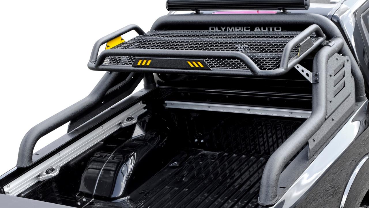 Black Stealth Überrollbügel mit Gepäckkorb passend für Toyota Hilux (2015-)