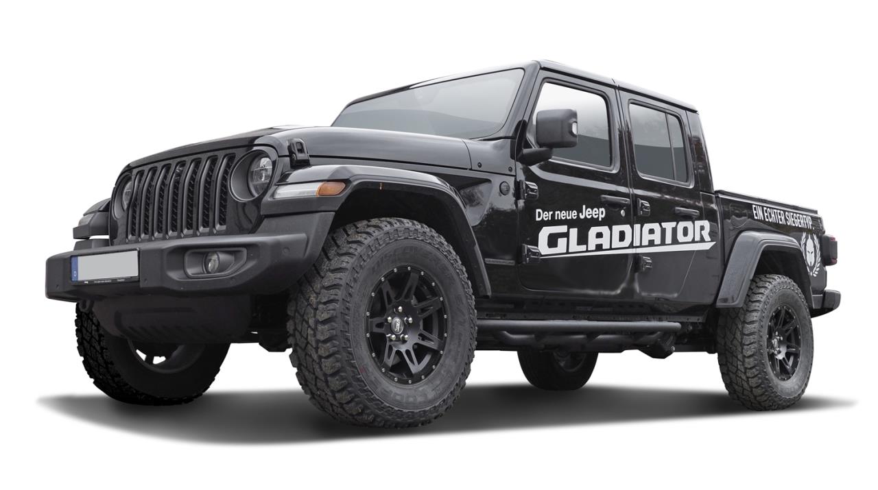 1x Alufelge W-TEC Extreme 8,5x17 ET+30 "Black Edition" mit Nieten passend für Jeep Gladiator JT (2019-)