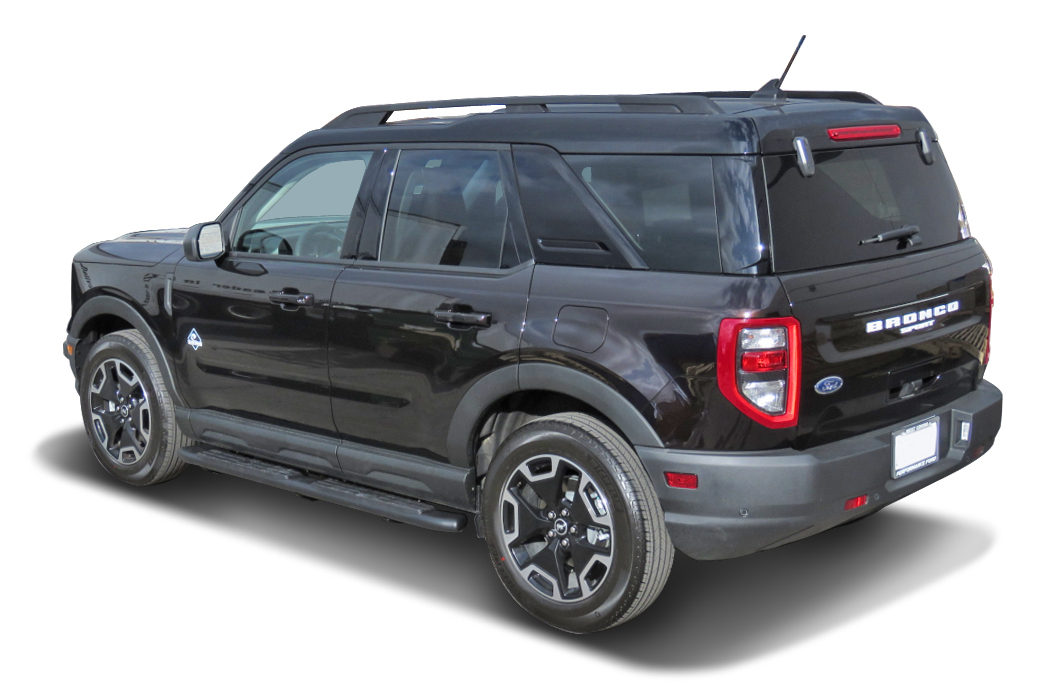 4" Schwarze texturierte ovale Schwellerrohre passend für Ford Bronco Sport (2021-)