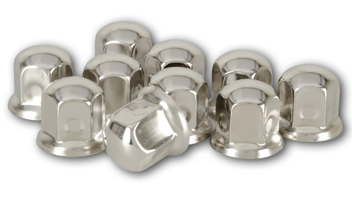 Stainless steel wheel nut cap - 10 Pcs. - (wrench size: 32 mm)