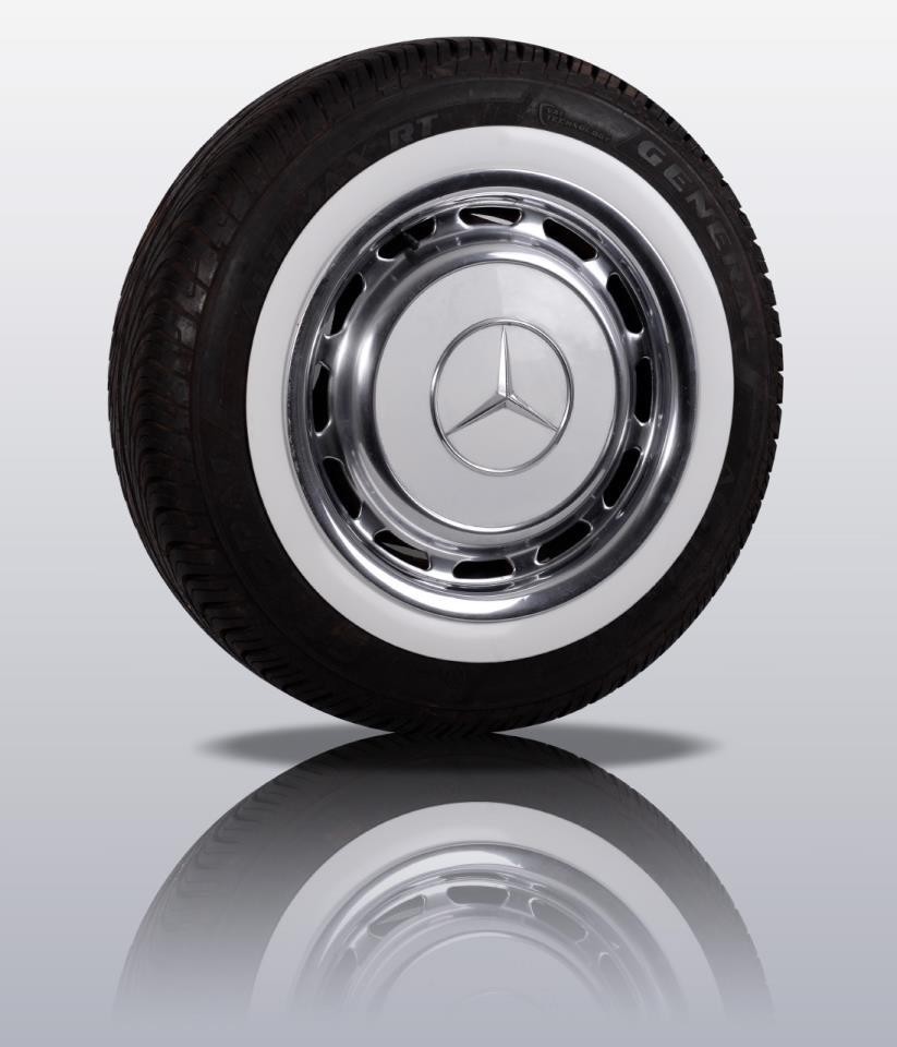 Weißwandring - weiß - 15 Zoll - 1 Stück - passend für Mercedes-Stahlfelgen