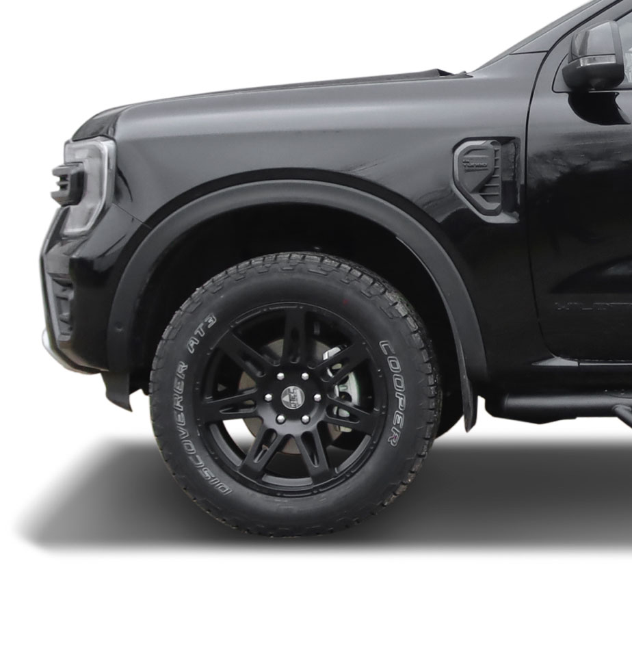 Kompletträder W-TEC Extreme 8,5x20 schwarz mit Reifen 275/55R20 Cooper Discoverer AT3 passend für Ford Ranger (2023-)