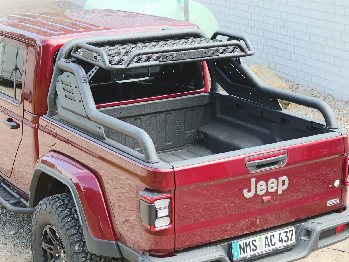 Black Stealth Überrollbügel mit Gepäckkorb passend für Jeep Gladiator JT (2019-)