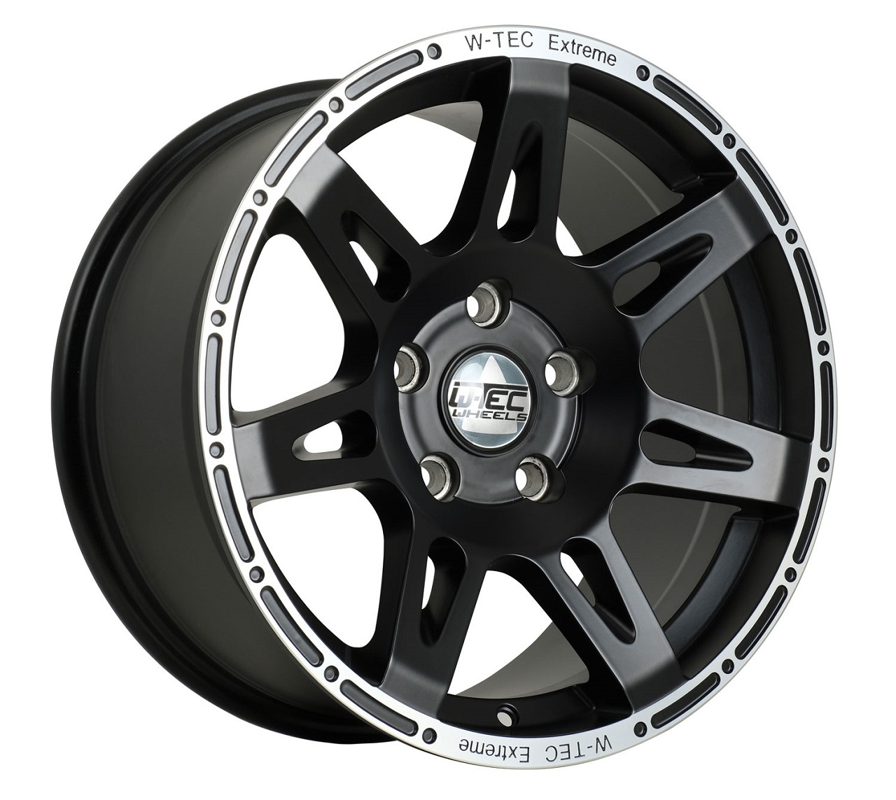 4x Alloy wheel W-TEC Extreme black-silver 8,5x17 offset+30 fits Jeep Commander WH (2006-2010)