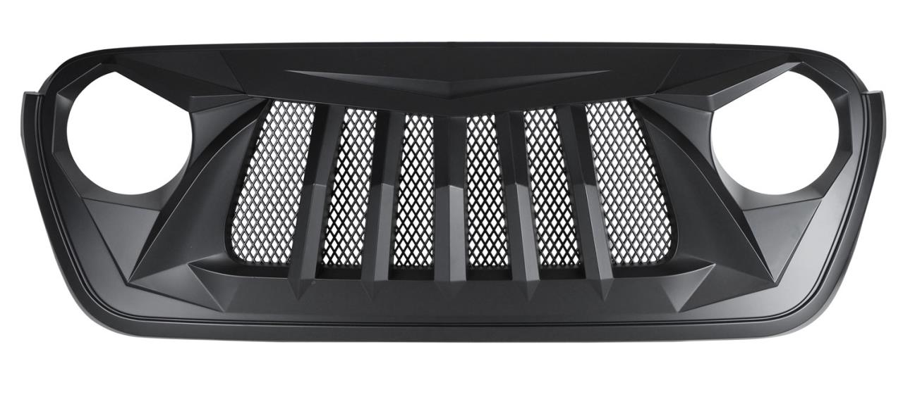 Radiator grille plastic black suitable for Jeep Wrangler JL (2018-) + Wrangler 4xe (2021-) + Gladiator JT (2019-)