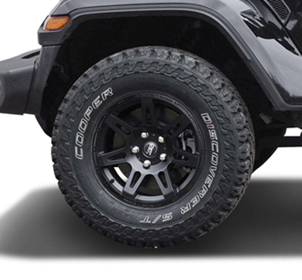 Kompletträder W-TEC Extreme 8,5x17 schwarz mit Reifen 285/70R17 Cooper Discoverer ST passend für Jeep Wrangler JK (2007-2017)