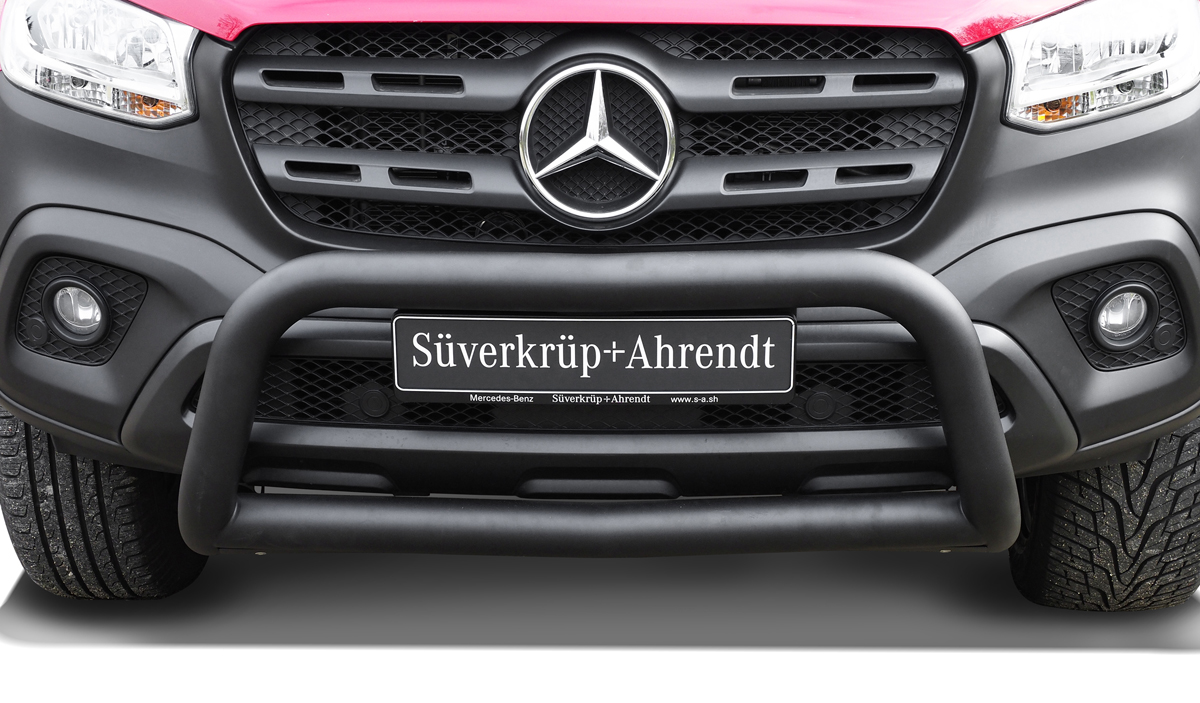 Schwarzer Frontschutzbügel mit Unterfahrschutz passend für Mercedes-Benz X-Klasse (2017-2020)