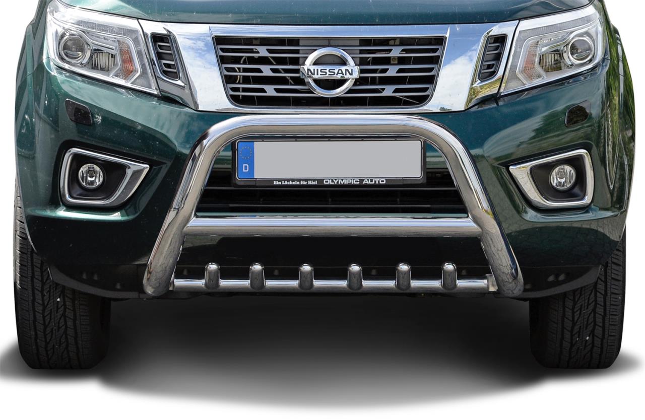 Stainless Steel Bullbar with skid plate suitable for Nissan Navara D231 NP300 (2015-2021)