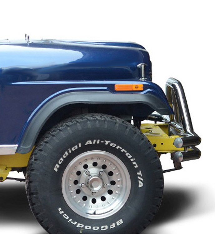 Haubenhalterset Edelstahl passend für AMC Jeep CJ (1972-1986)